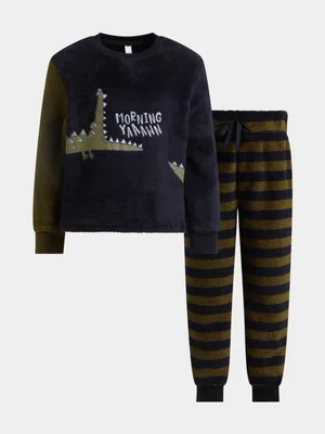 Exact Younger Boy's Navy & Fatigue Striped Sleepwear Set