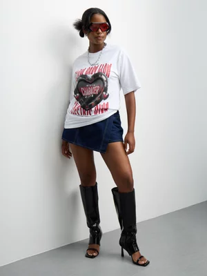 The FIX Women's White Glow Baby Graphic Top