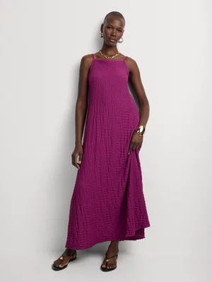 Textured Square Neck Sundress 