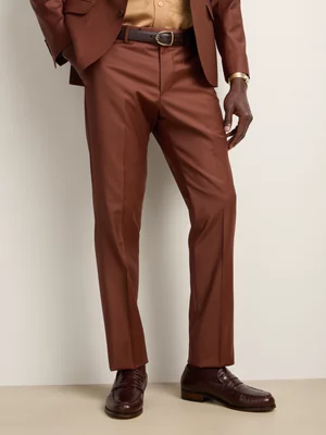 Fabiani Men's Rust/Brown Premium Wool Suit Trouser