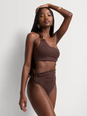 Swimwear Bikini Bottom with Tie Belt