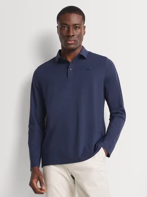 Fabiani Men's Blue Bonded Hem Polo Shirt