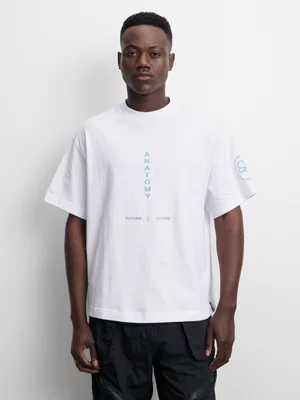Anatomy Men's'Future Living' Graphic White T-Shirt