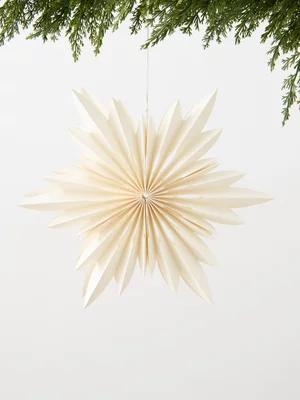 Foldable Paper Star Decoration Cream 30cm