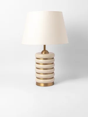 Iron Tyre Shape Pebble Table Lamp