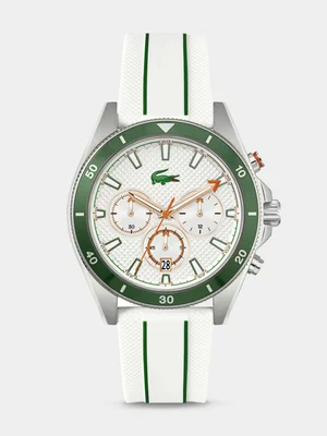 Lacoste Mainsail Stainless Steel Chronograph White Silicone Watch