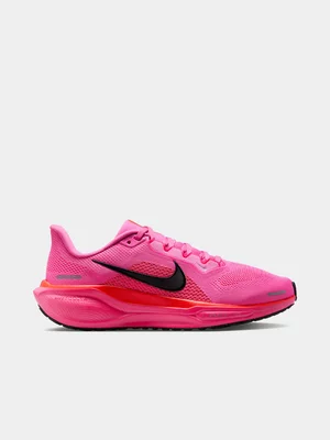 Nike Womens Pegasus 41 Hyper Pink/Bright Crimson Running Shoes 