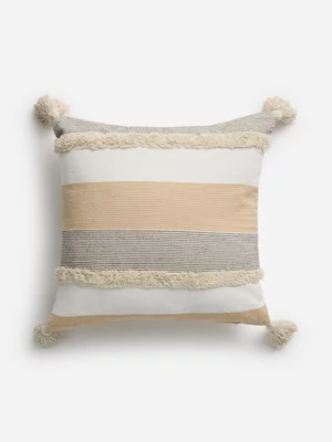 Jet Home Tufted Tassel Natural Scatter Cushion 50x50cm