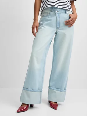 Jet Women's Bleached Waist Turn Up Denim Jean