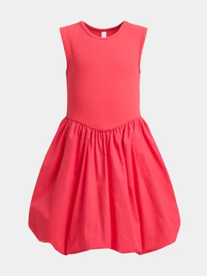 Exact Older Girl's Red Combo Bubble Dress