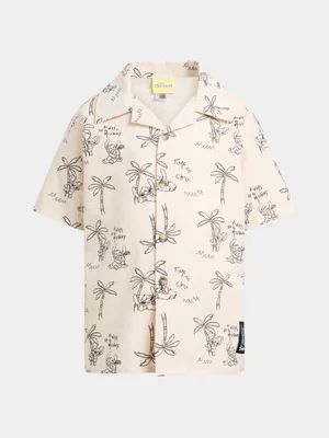 Jet Younger Boys Stitch Cream Woven Shirt