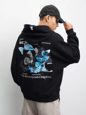 Anatomy Women's Butterfly Diagram Black Hoodie 