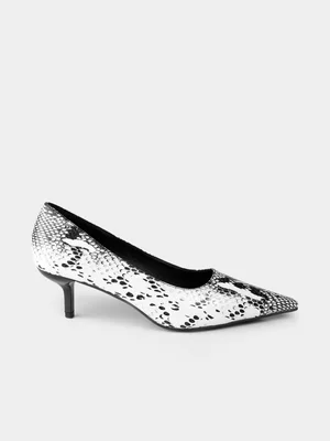 Women's Madison  Black & White Oceana Kitten Heel Court