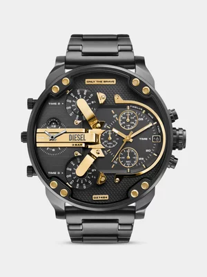 Diesel Mr. Daddy Gunmetal Plated Stainless Steel Chronograph Bracelet Watch