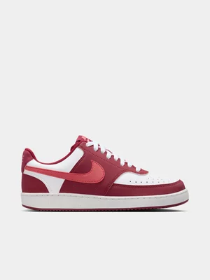 Nike Womens Court Vision Red/Adobe White Low Sneakers 