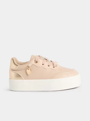 Jet Younger Girls Nude Charm Chunky Sneakers