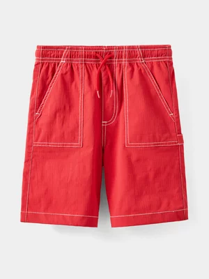 Cotton On Kids Boy Red Leon Tech Shorts