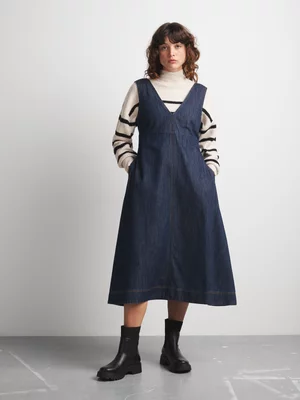 Women's Canvas Denim Pinafore Dress
