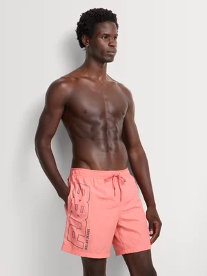 Relay Jeans Men's Volley Vertical Print Coral Swim Shorts