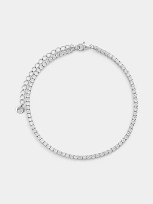 Sterling Silver Cubic Zirconia Fine Tennis Bracelet  