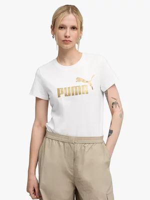 Puma Womens Essential Metallic No.1 Logo White Tee