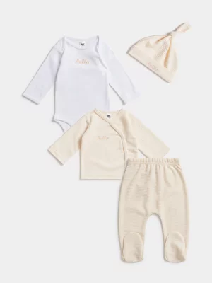 Jet Baby Unisex Stone 4 Piece Waffle Gift Set