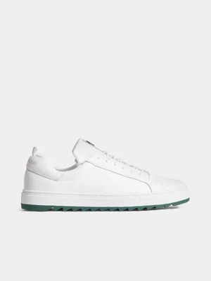 Fabiani Men's White Ridged Sole Court Sneakers