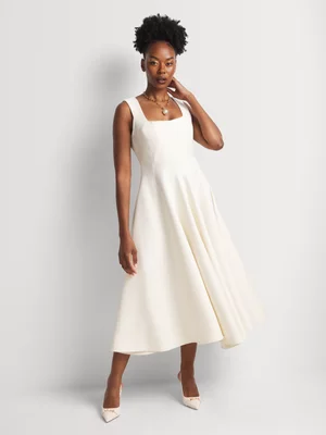 Luella Fit & Flare Panelled Midi Dress