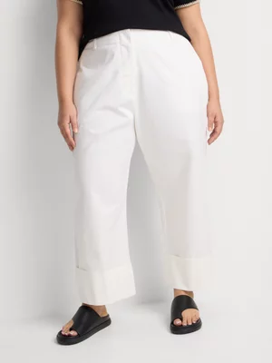 Straight Leg Turn Up Pants