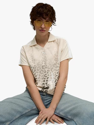 Puma Women's T7 Leopard Luxe Animal Print Ecru Jersey