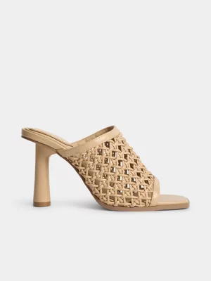 Luella Woven Square Toe Heels