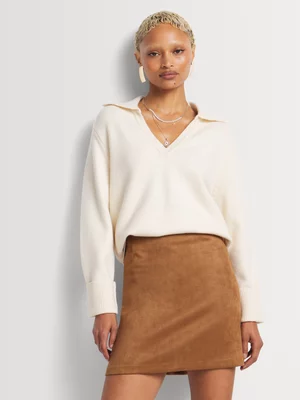 Faux Suede Mini Skirt