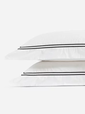 Guest House Perfect 400 Thread Count Percale Pillowcase Set White/Anthracite