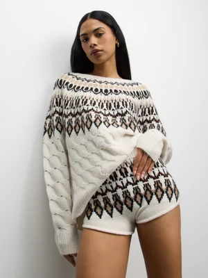 The FIX Women's Milk Co-Ord Knit Shorts