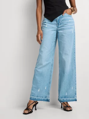 FF Denim Let Out Hem Wide Leg Jeans