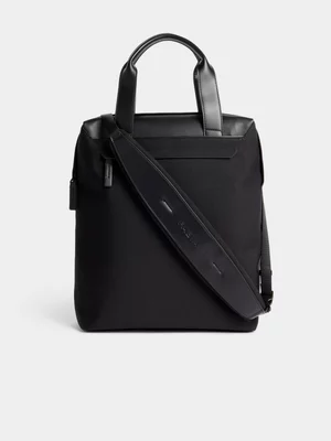 Fabiani Men's Black Travel Messenger Laptop Bag