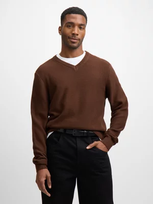 Exact Men's Brown Knit Jersey