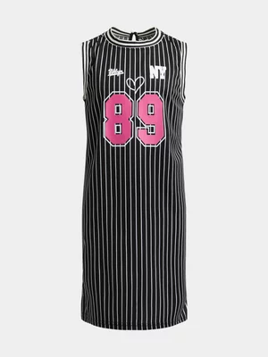 Jet Older Girls Black Sleeveless Birdseye Dress