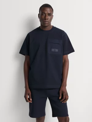 Fabiani Men's Dark Blue Co-Ord Fabric Combo T-Shirt