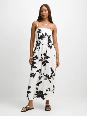 Exact Women's White Floral Print Sundress 