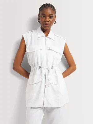 Linen Blend Utility Gilet 