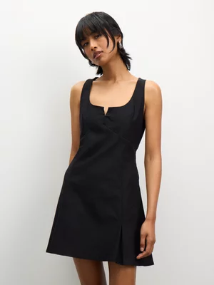 The FIX Women's Black Bengaline Pinafore Mini Dress