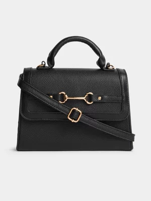 Jet Women’s Black Horsebit Top Handle Bag