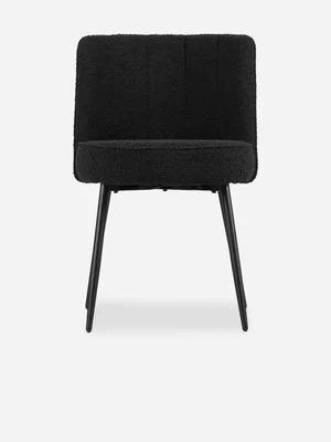 Rotunda Boucle Dining Chair Black