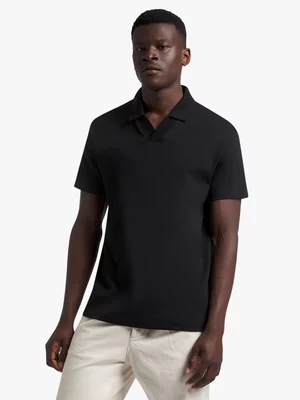 Markham Men's Regular Fit Premium Cotton Revere Black Golfer