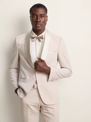 Fabiani Men's Natural Cream Shawl Collar Suit Jacket