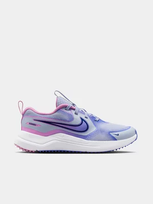 Nike Junior Grade-School Cosmic Runner Grey/Pink/Purple Running Shoes 