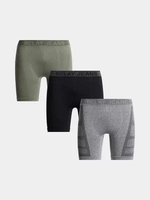 Relay Jeans Men's 3 pack Sport Panel Longerlength Multicolour Boxers