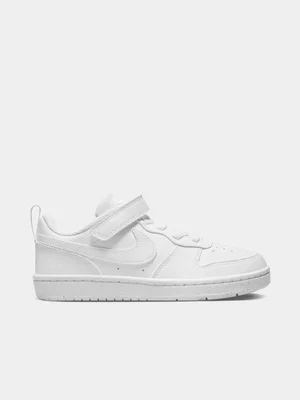 Nike Junior Pre-School Court Borough Low White Sneakers