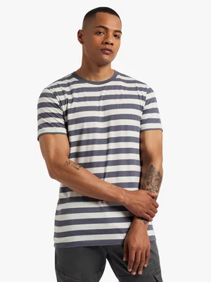 Markham Men's Horizontal Stripe Grey/Milk T-Shirt 